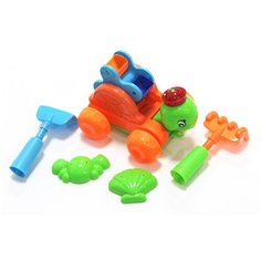 Набор для песочницы № 805 China Dans 817034, мельница-каталка, мастерок, грабли, две пасочки