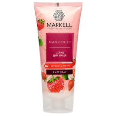 Markell скраб для лица Magic duet клубника и йогурт 100 мл