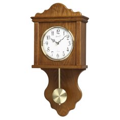 Часы настенные деревянные большие с маятником Granat GB 1792-5 массив дуба размер 25,3х53,2 см Гранат