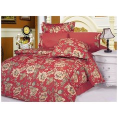 Постельное белье шелк-сатин SICILYA красный евро, Le Vele