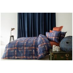 Постельное белье сатин DELUX Karlis кирпичный семейное, ISSIMO