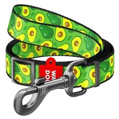 Поводок регулируемый WAUDOG Nylon, рисунок "Авокадо" (ширина 20 мм, длина 152-183 см)