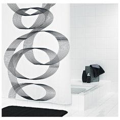 Штора для ванных комнат RIDDER Loop черный 180*200