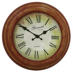Часы настенные Granat B 201663 пластиковый корпус коричневый диаметр 34,7 см Гранат
