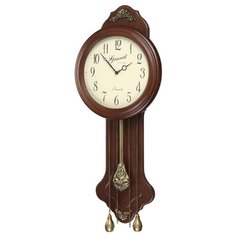 Настенные часы деревянные большие с маятником Granat GB 16318 цвет тёмный орех размер 29,1х68,6 см Гранат