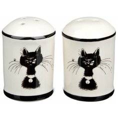 Набор для соли и перца, керамика, 4.7х6.6 см, MILLIMI "Черный кот"