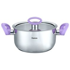 Кастрюля Fissman VERONICA 20x10 см / 3,1 л со стеклянной крышкой (нерж.сталь) (5446)