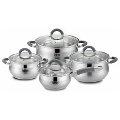 Набор посуды LARA LR02-93 8 пр. серебристый