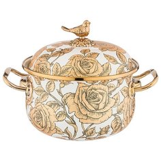 Кастрюля Agness эмалированная с крышкой, серия ренессанс 2,1л, диа.16 см подходит для индукцион.плит (950-153)