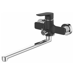 Смеситель для ванны DEVIDA серия VIVA-NERO с поворотным изливом и встроенным поворотным дивертором, черный DVS0823-11N