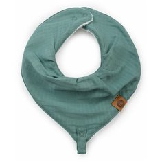 "16016, Нагрудный фартук Happy Baby муслиновый с держателем, dark green"