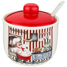 Банка для сыпучих продуктов Lefard Коллекция "Bellissimo" с ложкой, 300 мл, 10х10х10 см (230-349)