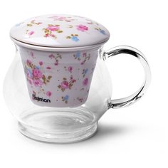 Кружка Fissman CASABLANCA 500 мл для чая с керамическим фильтром (стекло) (9271)