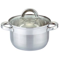 Кастрюля Agness 4,8 л/22х13,5 см нержавеющая сталь, со стеклянной крышкой, пятислойным покрытием (937-113)