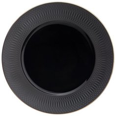 Тарелка обеденная Bronco Crocus 27 см, черная (263-1054)