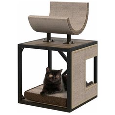 Когтеточка для кошки Maisonnette "Лофт" с лежанкой и подушкой