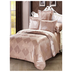 Комплект постельного белья Миланика, Оскар, Семейный, Сатин-жаккард, Хлопок, наволочки 70х70 2 шт. 50х70 2 шт. Milanika