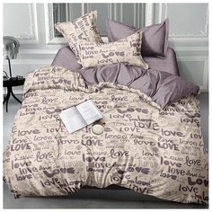 Комплект постельного белья Миланика "Любимка", 2-спальный с простыней Евро, Сатин-твил 100% хлопок, наволочки 70х70-2 шт. 50х70-2шт. Milanika