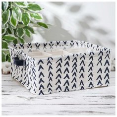 Корзина для хранения с ручками 9 ячеек "Афро" 28х28х11 см 5060144 Сима ленд