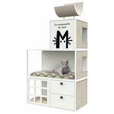 Модульный комплекс с когтеточкой, лежанкой и ящиком для хранения Maisonnette "Скандинавия"