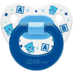 WeeBaby ортодонт. Соска-Пустышка с рисунком, от 6 мес., синяя