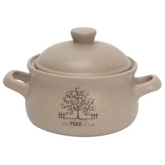 Горшочек Terracotta с ручками и крышкой "Дерево жизни", 0.5 л (TLY4098-4-TL-AL)