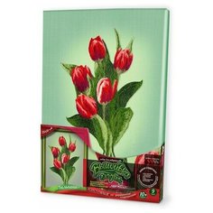 Набор для творчества "Художественная Вышивка Гладью" на подрамнике. Тюльпаны Danko Toys