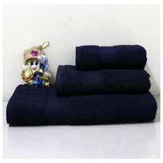 Полотенце махровое 70х140 темно-синий 450 гр. Узбекистан, , шт Баракат Текс