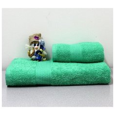 Полотенце махровое 50х90 зеленый 450 гр. Узбекистан, , шт Баракат Текс