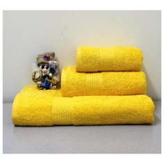 Полотенце махровое 50х90 желтый 450 гр. Узбекистан, , шт Баракат Текс