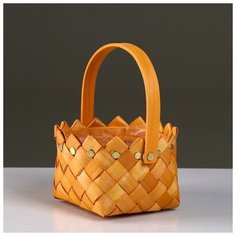 Корзина плетеная, секвойя, D16х11/23 см, натуральный 5413443 Сима ленд