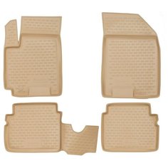 Коврики в салон CHEVROLET Aveo 2004-2012, 4 шт. (полиуретан, бежевые) Element