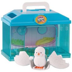 Интерактивная мягкая игрушка Moose Little Live Pets Цыпленок в яйце с домиком 28325, белый/голубой