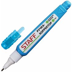 STAFF Ручка-корректор 4 мл голубой