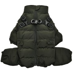 Комбинезон для собак PUPPIA утеплённый "Soft Onesie", хаки, M (Южная Корея)
