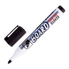 Маркер для доски CROWN "Multi Board", ЧЕРНЫЙ, с клипом, круглый наконечник, 3 мм, CBM-1000 - 4 шт.