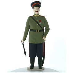 Кукла сувенирная фарфоровая казак в Военном мундире. Потешный промысел