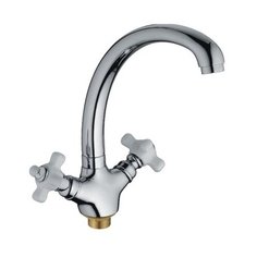 Смеситель для кухни с керамической ручкой с гайкой хром MN4218 Maxonor