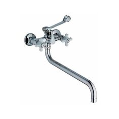 Смеситель для ванны длинный излив с керамической ручкой хром MN2618 Maxonor