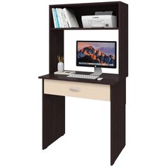 Письменный стол СитиМебель с ящиком под столешницей и надстройкой, ШхГ: 60х50 см, цвет: венге цаво/дуб молочный