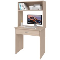 Письменный стол СитиМебель с ящиком под столешницей и надстройкой, ШхГ: 80х50 см, цвет: ясень шимо светлый