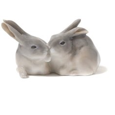 Фарфоровая фигура "Пара кроликов за обедом". Royal Copenhagen