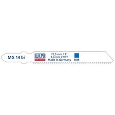 Пилка по металлу MG 14 bi (5 шт: 76.5х7.8х1 мм: 55 мм: 18 TPI: BiM) WILPU 258100005 15598270