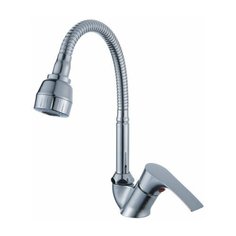 ЭВЕРЕСТ Смеситель для кухни (мойки) высокий с гибким изливом, однорычажный, хромированный, B54-032