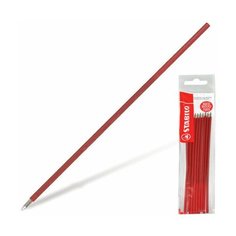 Стержни шариковые STABILO "Liner", набор 10 шт., 135 мм, узел 0,7 мм, линия 0,3 мм, красные, 029F/10/40