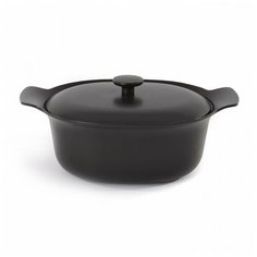 Кастрюля чугунная BergHOFF овальная с крышкой 22*28см 5,2л (черная) Ron
