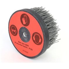 Нейлоновая щетка чашечная Д140 P80 ворс полимер абразив по дереву на УПМ УШМ (болгарка) для браширования, шлифовки стен из бревна, бруса, сруба, ОСБОРН (код 3-103) Osborn