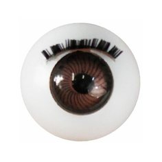 Глаза с ресничками круглые 18мм (коричневый) 100 шт АЙРИС пресс