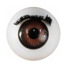 Глаза с ресничками круглые 20мм (коричневый) 100 шт АЙРИС пресс