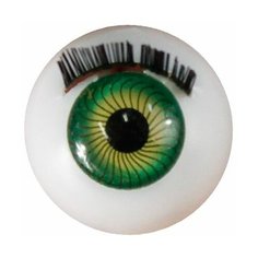 Глаза с ресничками круглые 20мм (зеленый) 100 шт АЙРИС пресс